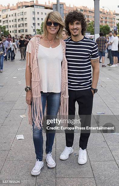 Agustin Etienne and Arancha de Benito attend Paul McCartney's concert at the Vicente Calderon stadium at Vicente Calderon Stadium on June 2, 2016 in...