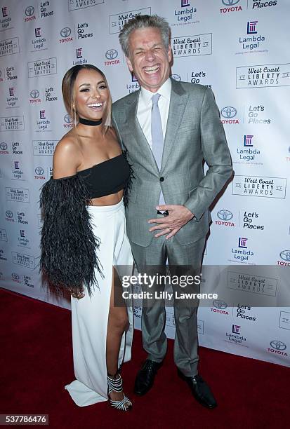 Actress Kat Graham and artistic director of Center Theatre Group Michael Ritchie attend Lambda Legal 2016 West Coast Liberty Awards Gala at the...
