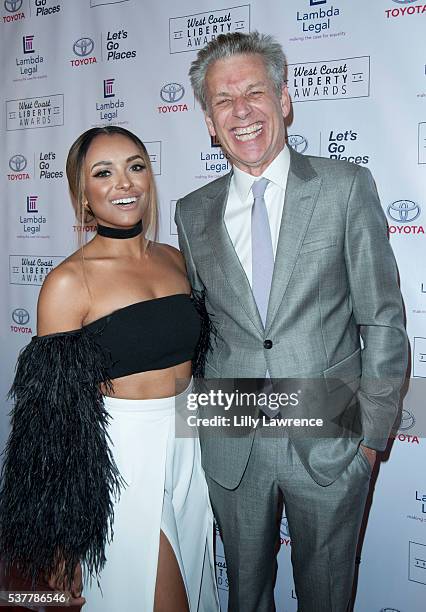 Actress Kat Graham and artistic director of Center Theatre Group Michael Ritchie attend Lambda Legal 2016 West Coast Liberty Awards Gala at the...