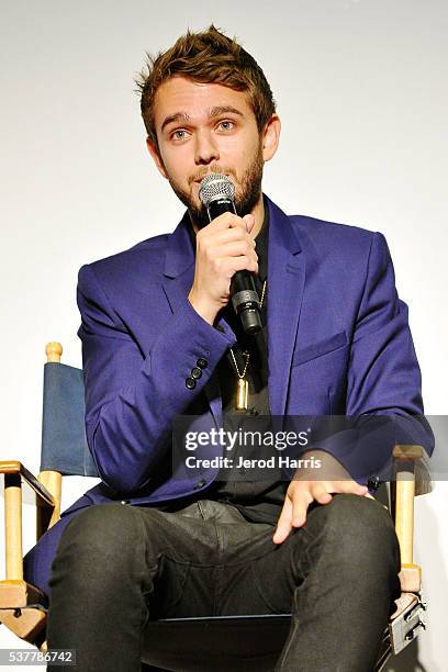 Zedd speaks during a Q&A session following the 2016 Los Angeles Film Festival - 'Zedd: True Colors' Official Screening at The Ace Hotel Theater on...