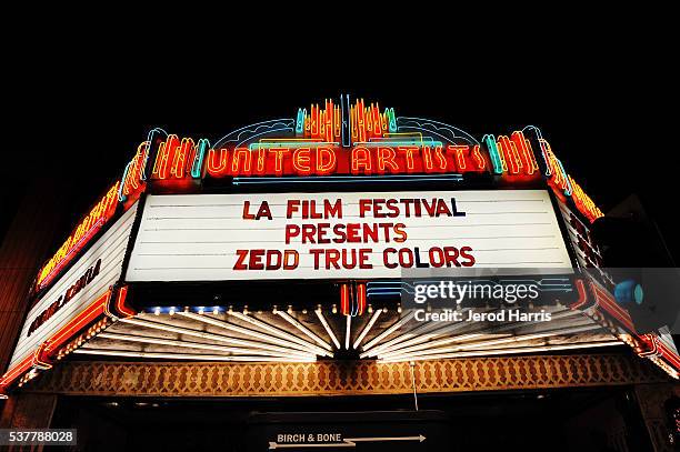 General view of the atmosphere at the 2016 Los Angeles Film Festival - 'Zedd: True Colors' Official Screening at The Ace Hotel Theater on June 2,...