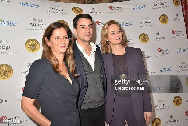 Presenters Francoise joly, Julian Bugier and Guilaine Chenu attend "Autistes Sans Frontieres" : Gala Dinner Arrivals at Hotel Marcel Dassault on June...