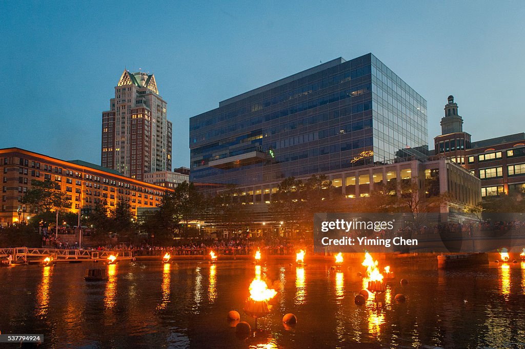 WaterFire Event in Waterplace Park of Providence