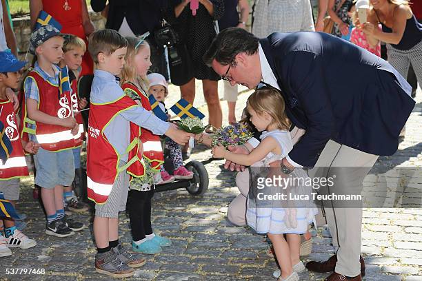 Princess Leonore of Sweden and Christopher O'Neill are seen visiting Gotland Museum on June 3, 2016 in Gotland, Sweden. Duchess Leonore meets her...