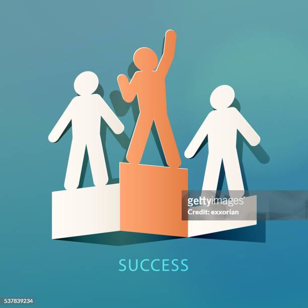 success concept paper cut - business success stock illustrations