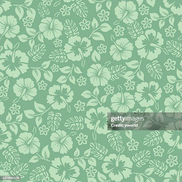 blumenmuster. - eibisch tropische blume stock-grafiken, -clipart, -cartoons und -symbole