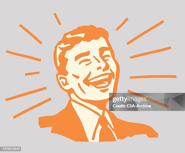illustrations, cliparts, dessins animés et icônes de briller homme souriant - sourire