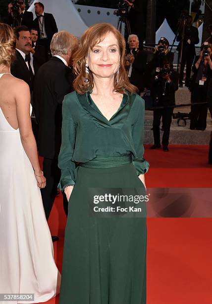 Isabelle Huppert attends a screening of 'Elle' at the annual 69th Cannes Film Festival at Palais des Festivals on May 21, 2016 in Cannes, France.