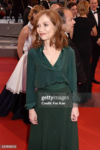 Isabelle Huppert attends a screening of 'Elle' at the annual 69th Cannes Film Festival at Palais des Festivals on May 21, 2016 in Cannes, France.