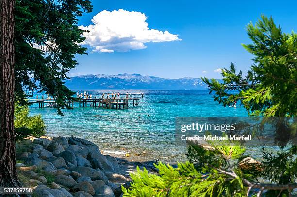 sugar pine point pier - see lake tahoe stock-fotos und bilder