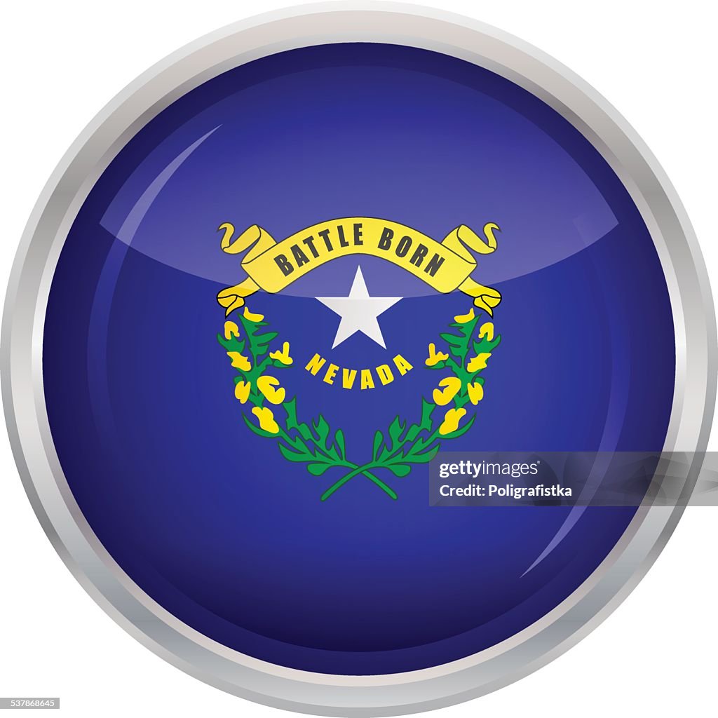 Glossy Button - Flag of Nevada
