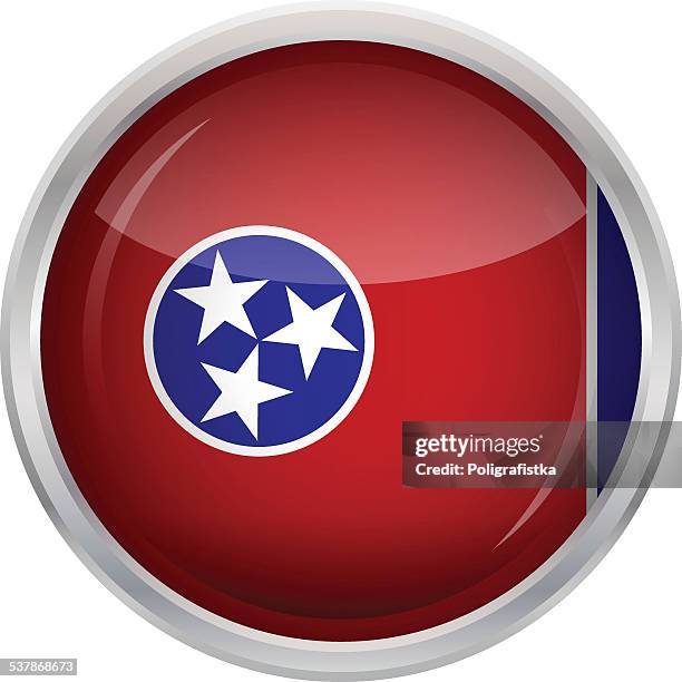 glossy button - flag of tennessee - flag of tennessee stock illustrations