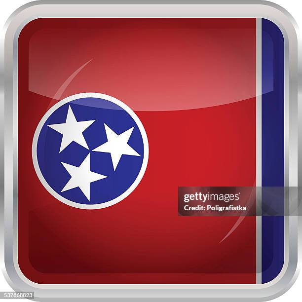 glossy button - flag of tennessee - flag of tennessee stock illustrations