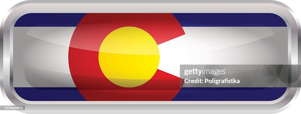 Glossy Button - Flag of Colorado