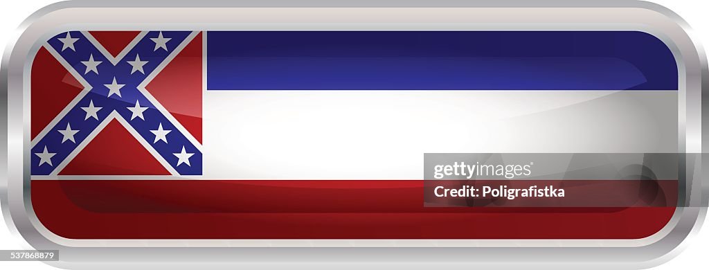 Glossy Button - Flag of Mississippi
