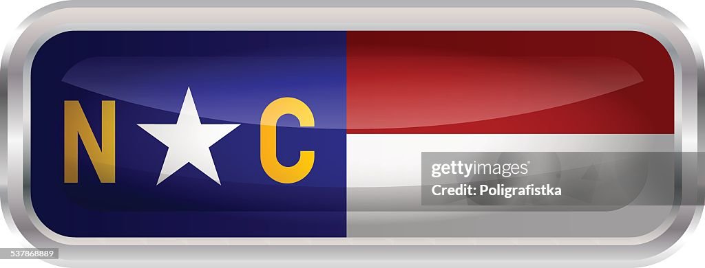 Glossy Button - Flag of North Carolina