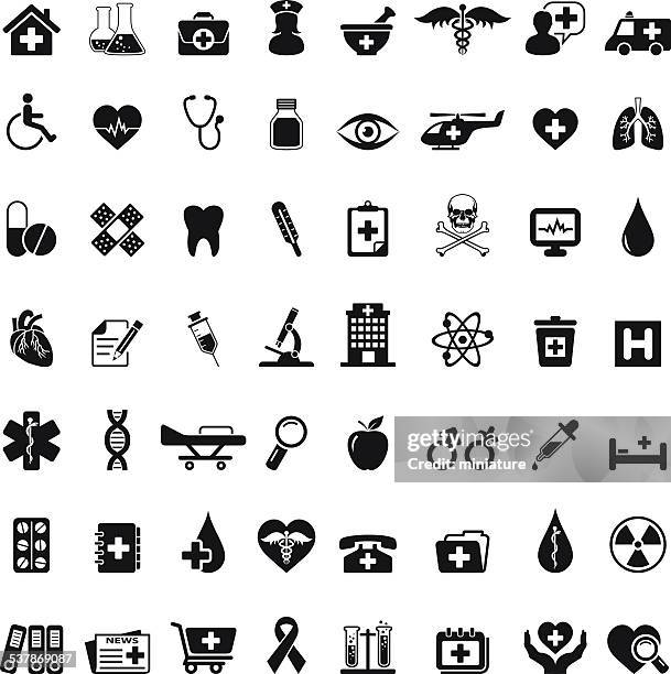 medical icon set - medical symbol stock illustrations