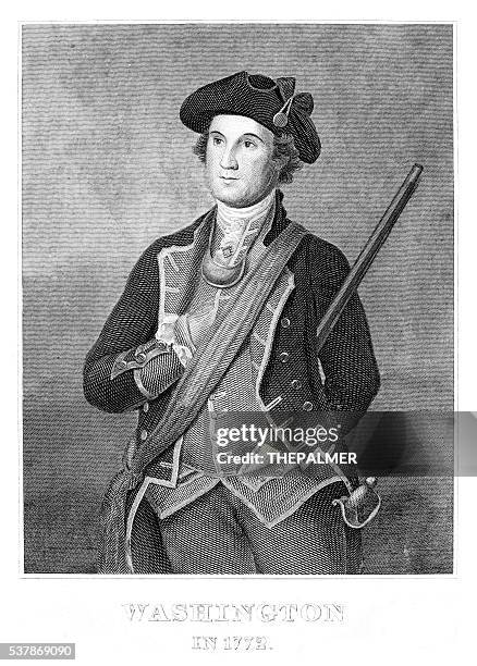 george washington engraving 1859 - george washington stock illustrations