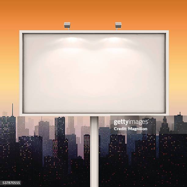 city billboard - billboard posting stock illustrations