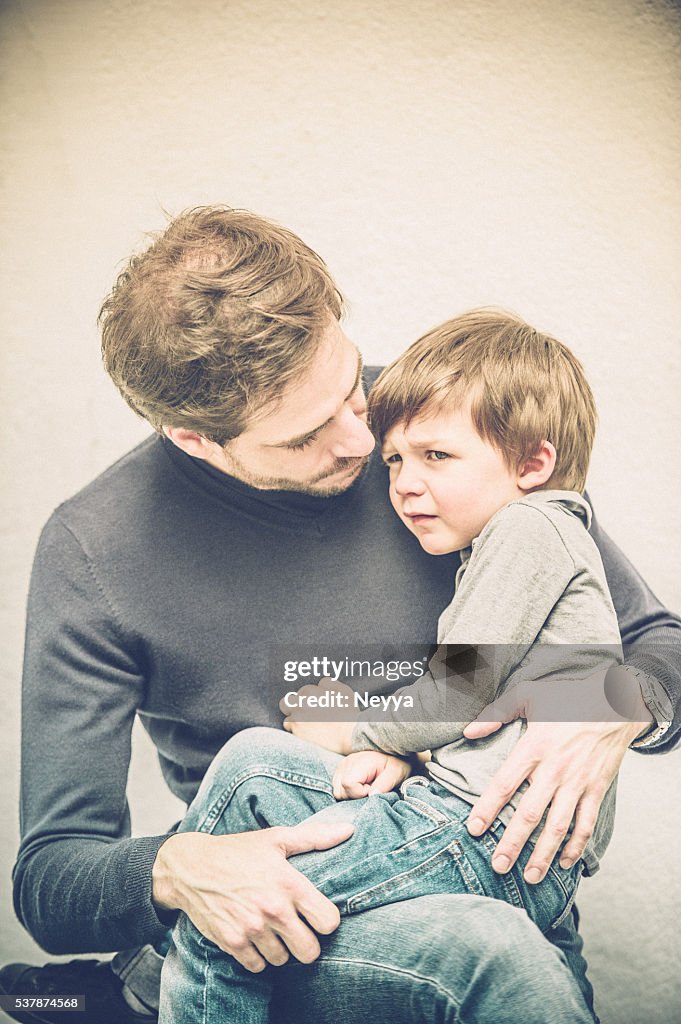 Happiness young father with his son have fun