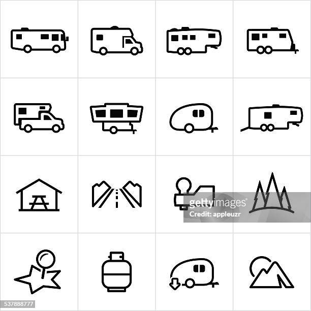 wohnmobil-symbole - caravan stock-grafiken, -clipart, -cartoons und -symbole