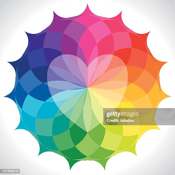 vibrant heart mandala - mandala stock illustrations