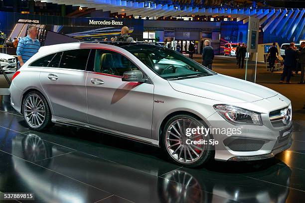 mercedes cla 45 amg shooting brake - mercedes benz a 45 amg stock pictures, royalty-free photos & images