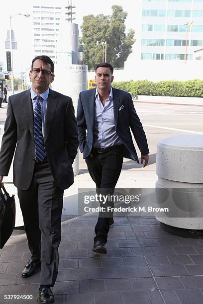 Mark Salling arrives for a court appearance at United States Courthouse - Central District of California on June 3, 2016 in Los Angeles, California....
