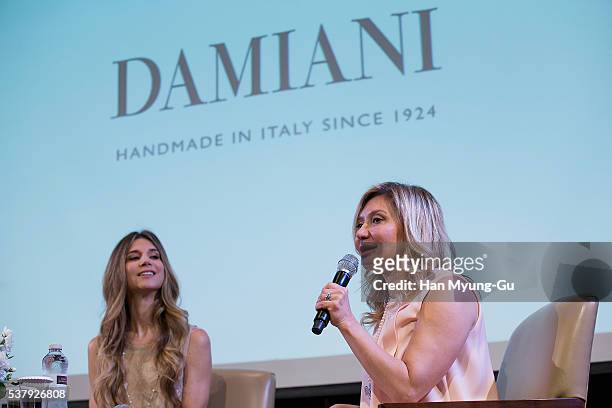 Nicoletta Romanoff and Silvia Damiani attend the photocall for DAMIANI "Romanov Collection" Launch on June 3, 2016 in Seoul, South Korea.