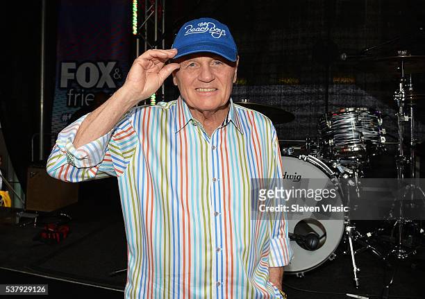 Bruce Johnston of The Beach Boys poses on stage after The Beach Boys' concert at "FOX & Friends" All American Concert Series outside of FOX Studios...