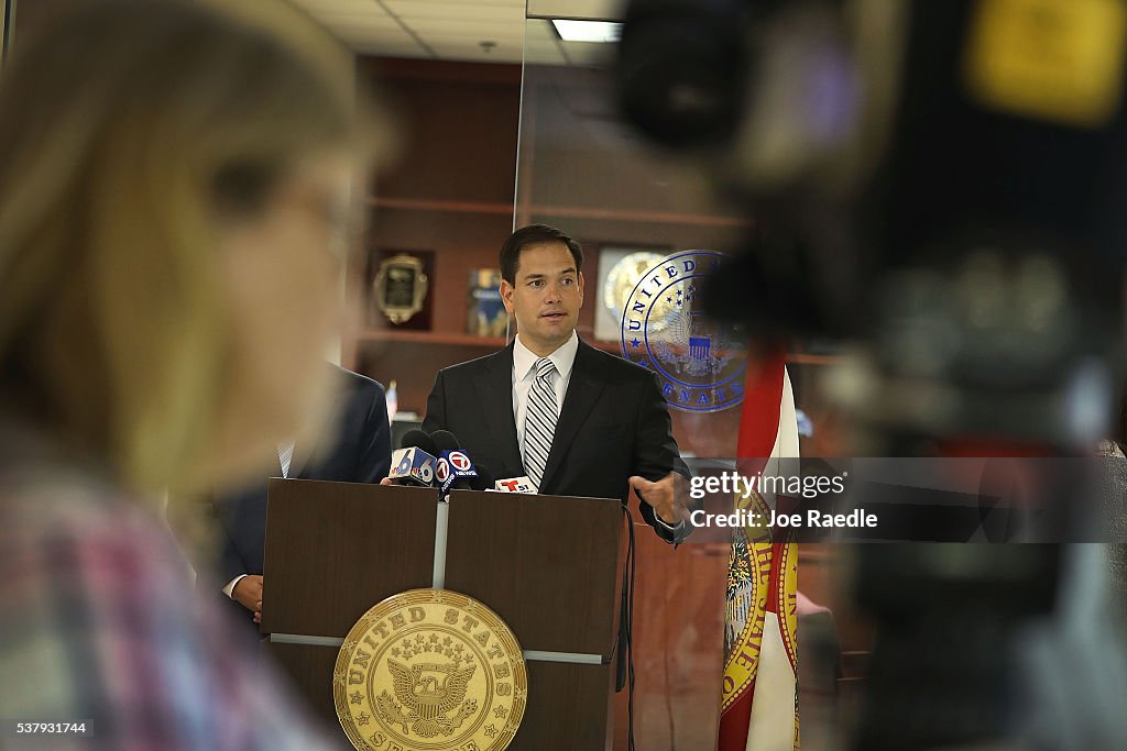 Sen. Marco Rubio (R-FL)  Holds News Conference To Urge Congress To Pass Zika Virus Funding