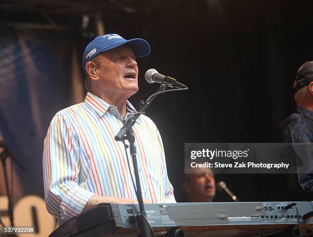 Singer and member of The Beach Boys, Bruce Johnston performs during "FOX & Friends" All American Concert Series outside of FOX Studios on June 3,...