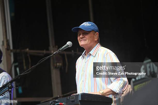 Singer and member of The Beach Boys, Bruce Johnston performs during "FOX & Friends" All American Concert Series outside of FOX Studios on June 3,...