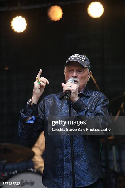 Musician and co-founder of The Beach Boys, Mike Love performs during "FOX & Friends" All American Concert Series outside of FOX Studios on June 3,...