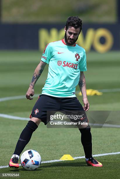 Portugal's forward Rafa Silva in action during Portugal's National Team Training session in preparation for the Euro 2016 at FPF Cidade do Futebol on...