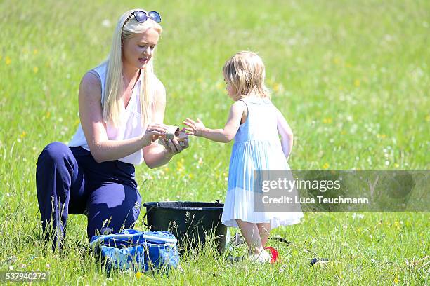Princess Leonore of Sweden is seen visiting the stables on June 3, 2016 in Gotland, Sweden. Duchess Leonore will meet her horse Haidi of Gotland for...