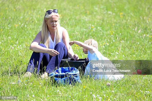 Princess Leonore of Sweden is seen visiting the stables on June 3, 2016 in Gotland, Sweden. Duchess Leonore will meet her horse Haidi of Gotland for...