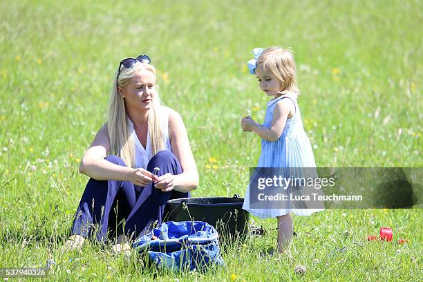 Princess Leonore of Sweden is seen visiting the stables on June 3, 2016 in Gotland, Sweden. Duchess Leonore will meet her horse Haidi of Gotland for...