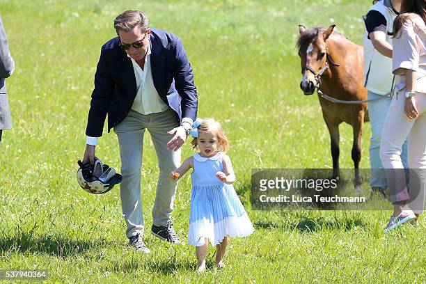 Christopher O'Neil and Princess Leonore of Sweden are seen visiting the stables on June 3, 2016 in Gotland, Sweden. Duchess Leonore will meet her...