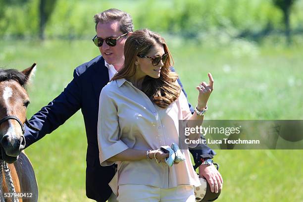 Princess Leonore of Sweden and her mother Princess Madeleine of Sweden are seen visiting the stables on June 3, 2016 in Gotland, Sweden. Duchess...