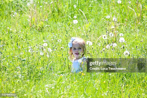 Princess Leonore of Sweden is seen visiting the stables on June 3, 2016 in Gotland, Sweden. Duchess Leonore will meet her horse Haidi of Gotland for...