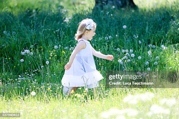 Princess Leonore of Sweden is seen visiting the stables on June 3, 2016 in Gotland, Sweden. Duchess Leonore will meet her horse Haidi of Gotland for...