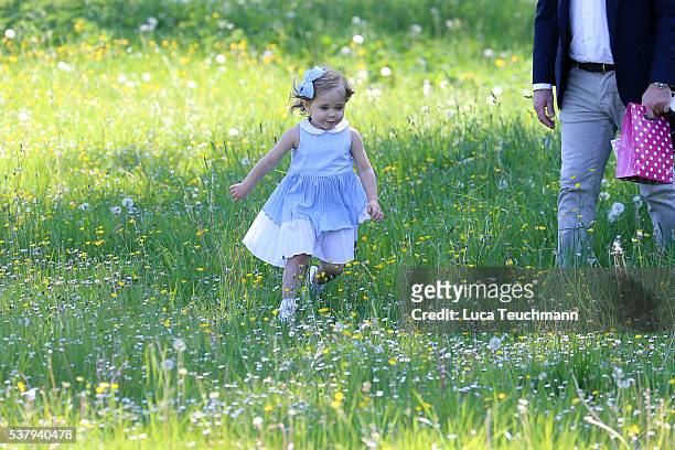 Princess Leonore of Sweden is seen visiting the stables on June 3, 2016 in Gotland, Sweden. Duchess Leonore will meet her horse Haidi of Gotland for...