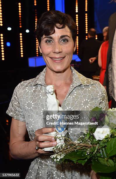 Actress Nina Kunzendorf during the Bayerischer Fernsehpreis 2016 show at Prinzregententheater on June 3, 2016 in Munich, Germany.