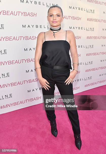 Alli Simpson attends the Maybelline New York celebration of their latest collection with an LA beauty bash hosted By Gigi Hadid with celebrity makeup...