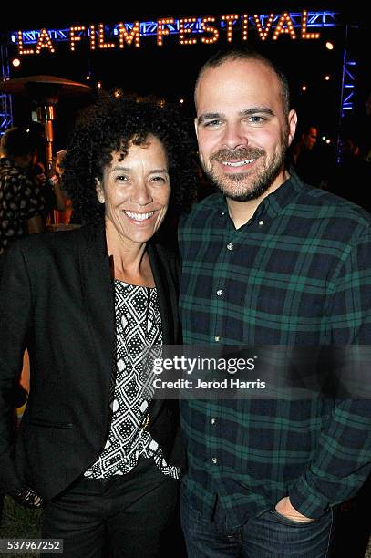 Los Angeles Film Festival Director Stephanie Allain and director Kyle Patrick Alvarez attend the Filmmaker Reception during the 2016 Los Angeles Film...