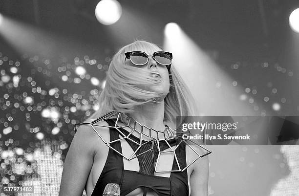 Sarah Barthel of Phantogram performs during 2016 Governors Ball Music Festival - Day 1 at Randall's Island on June 3, 2016 in New York City.