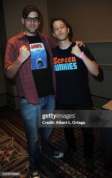 Dan Murrell and Spencer Gilbert of Screen Junkies on Day 2 of Wizard World Comic Con Philadelphia 2016 held at Pennsylvania Convention Center on June...