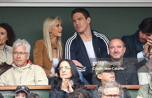 Bernard Le Roux and his girlfriend Marzanne Van Der Merwe attend day 13 of the 2016 French Open held at Roland-Garros stadium on June 3, 2016 in...