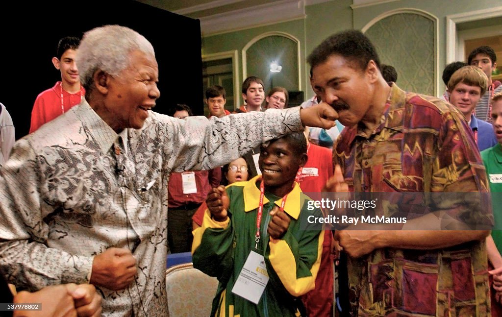 Former South African President Nelson Mandela Meets With former World Champion Muhammad Ali